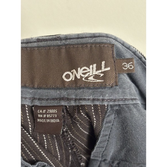 Vintage Y2K Oniell Mens Shorts 36 Waist Brown Striped Outdoor Skater Grunge 00s - Picture 2 of 6